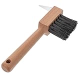 HANABASS Hufreinigungsbürste mit Holzgriff Pferde Hufpflege Hufkratzer Huftrimmer Robust Vielseitig für Rinder Schafe Kamele Geeignet Langlebiges Hufwerkzeug mit Ergonomischem Griff