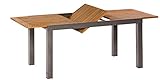 Garten Ausziehtisch SANTORIN 150/200x90cm, Gestell Alu grapitfarben, Tischplatte Akazie geölt