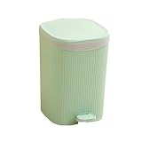 Generisch Kompatibel for große Fußpedal-Mülleimer, Haushalts-Wohnzimmer-WC-Abfallbehälter mit Deckel, hoher ästhetischer Wert, Sanitär-Buet(Green)