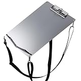 Klemmbrett Aluminium, zwei Klemme-Klemmbretter mit 88-154 cm verstellbarem Schultergurt, DIN A4, Geeignet für Künstler, Ingenieure und Architekten (23.5 x 33 cm)