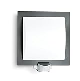 Steinel Außenleuchte L 20 S anthrazit, Wandlampe mit 180° Bewegungsmelder, Max.10 m Reichweite, schlagfest, E27, Max. 60 W, 23 x 24 x 8 cm