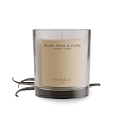 Jean & Len Scented Candle Manuka Honey & Vanilla, hergestellt mit Sheabutter, Brenndauer ca. 40 Stunden, minimalistisches Design, sinnlicher Duft, vegan, 195 g