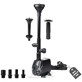 EXLECO Teichpumpe Springbrunnenpumpe Außen 2500L/H Wasserpumpe Bachlaufpumpe 45W Fontäne Pumpe Aquariumpumpe Filterpumpe Brunnen Pumpe mit 4 Düse 5M Kabel 3 Fontänenstile für Teichbecken Steingarten