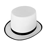 Lodoot Britischer Hut für Erwachsene/Kinder, flacher Zylinderhut, Abschlussball, Karneval, Party, Kostüm, Filz, Zaubererhut für Karneval, Show, Party, Zylinderhut, Magier, Gentleman-Hut