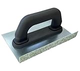 HAROMAC Profi-Schleifkelle, Putzhobel 210 x 350 mm, Hartmetall K24 mittel, Hand-Schleifbrett zum Glätten von Gips, Beton, Mauerwerk, Fliesenleger Feile mit Ergonomischer Griff
