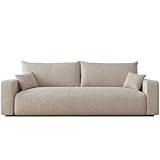 IDOHOME Schlafsofa mit Bettkasten 246x93 - Sofa Boucle - 3 Sitzer Sofa mit schlaffunktion - Couch mit Schlaffunktion - Wohnzimmer Couch - Schlafcouch