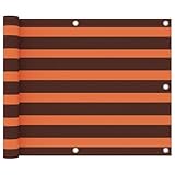 Helloshop26 Sichtschutz für Balkon, Sichtschutz, 75 x 500 cm, Oxford-Stoff, Orange und Braun 02_0010321