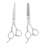 VALICLUD 2 Stück Haarschneidescheren aus Praktische Friseurscheren für Salon Silber mit Schärfe und Langlebiger