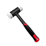 C&T Rückschlagfreier Schonhammer, Schutz Hammer, Ø 40 mm, Stahlrohrstiel, Austauschbarer Polyamid-Köpfe für Wartungs- und Montagezwecke