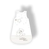 Herding Baby Best Baby-Schlafsack, Kleiner Lieblingsmensch Motiv, 110 cm, Seitlich umlaufender Reißverschluss und Druckknöpfe, Weiß