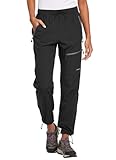 baleaf Damen Outdoorhose Wanderhose Wasserdicht Schnelltrocknend Leicht Trekkinghose Capris UV Schutz UPF 50 Funktionshose mit Reißverschlusstasche Regular Version Schwarz M