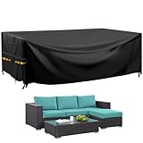 GARPROVM Abdeckung für Gartenmöbel Wasserdicht, 200x165x80cm Gartenmöbel Abdeckplane Staubdicht Oxford Gewebe, Outdoor Sofa Tisch Möbelsets Abdeckhaube Schutzhülle für Balkonmöbel