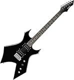 Rocktile Warhead E-Gitarre - Rocktile Heavy-Series - Korpus: Linde - 2 Humbucker Tonabnehmer - 24 Bünde - Griffbrett aus selektiertem Hartholz - Vintage String Thru Tremolo - Black Gloss