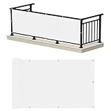 Onxyrbyte Balkon-Sichtschutz,Balkonumspannung,Sichtschutz Balkonverkleidung,Balkonverkleidung 100% wasserdichtes,Wetterfest,Mit Ösen Kabelbinder Für Garten Balkon Zaun Terrassen