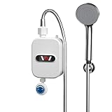 Duschheizung elektrisch - 3,5-kW-Durchlauferhitzer mit LED-Anzeige | 110 V Instant Warmwasserbereiter Wasserdichter elektrischer Warmwasserbereiter für Instant Heat Shower Water