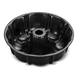 Homikit Gugelhupf Backform, 25,4cm Karbonstahl Gugelhupfform, Rund Kuchenform für Gugelhupf Brot, Schwarz Napfkuchenform Bundform, Antihaftbeschichtet, Leicht zu lösen & Leicht zu reinigen, Robuste