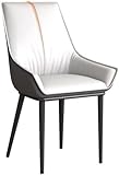 Mid Century Esszimmerstuhl, Kunstledersitz & Metallbeine, vielseitiger Akzentstuhl für Küche, Esszimmer, Schlafzimmer, Wohnzimmer - Hellgrau