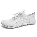 IceUnicorn Barfußschuhe Herren Damen Zehenschuhe Aquaschuhe Fitness Schuhe Strandschuhe Straßenlaufschuhe Wasserschuhe(15#Weiß, 39EU)