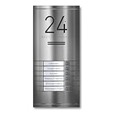 Metzler ADM10 Türsprechanlage Komplett Set mit austauschbarem Namensschild - Sprechanlage, V2A Edelstahl