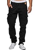 Indicode Herren William Cargohose inkl. Gürtel 15958, Schwarz, 3XL