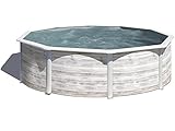 Gre Stahlpool, rund, nordische Stahloptik, zerlegbar, 350 x 120 cm, Pool KIT350N Finnland.