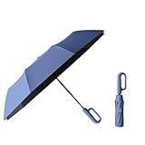 Regenschirm groß, 10 Rippen,Sturmfest –Automatisches Öffnen/Schließen, Golf Umbrella, Freien UV Schutz Faltender Sonnenschirm Taschenschirm UPF 50, Karabinergriff für Herren und Damen