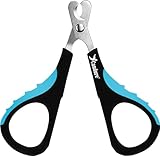 Candure Profi Krallenschere für Hunde und Katzen mit Nagelfeile Edelstahl Krallenzange Hohe Qualität Krallenpflege Schneider für Haustiere Nagelknipser groß Mit Sicherheitsschutz (Klein (XS), Blau)