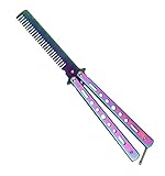 LOGOGO Butterfly Balisong Trainer Übung Messer Kamm, Folding Schmetterlings Trainer, Butterfly Trainingsschneider Haarkamm im Freien Camping-Praxis-Tool, Trainer Butterfly Comb Knief
