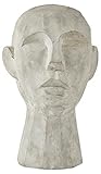 Villa Collection Talvik Kopf Figur Deko, Dekorative Skulptur aus Beton/Zement, Skandinavische Deko Modern, 18 x 19 x 30 cm, Grau