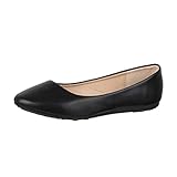 Elara Damen Ballerina Bequeme Slip Ons Flach Chunkyrayan DY 10A Black 38