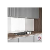 AURYS Extra weißer Dunstabzugshaube Hintergrund auf Diamantglas 70x60cm 6mm 6,3kg