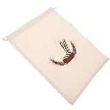 Baluue Wiederverwendbarer Baumwoll leinen Brotbeutel mit Kordelzug Nachhaltiger Brotsack zum Frischhalten und Aufbewahren von Brot Baguette und Gebäck Umweltfreundlicher Brotkorb Ersatz