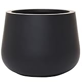 VIVANNO Blumentopf Pflanztopf Fiberglas GIRAR Anthrazit 27 cm