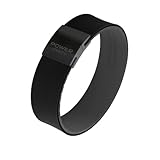 Power Ionics Turmalin Silikon Armband Herren Unisex Sportarmband für Energieausgleich, Black/Gray Silicone Band, 13 cm - 21 cm Black Buckle