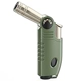 JOPOO Jetflame Feuerzeug Winddicht Gas Butan Nachfüllbar, BBQ Outdoor Camping Jet Feuerzeug Lang (Verkauf ohne Gas)