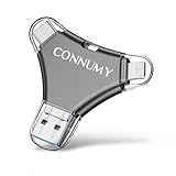 CONNUMY USB Stick 64GB für iPhone, 4 in 1 Speicherstick für Phone/Pad/Android/PC, USB Stick Externer Speicher Sichern von Fotos/Videos mit Keine App