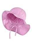 Sterntaler Baby Sonnenhut mit Bindeband - Mädchen Babyhut UV -Sonnenschutz 50+ - Sonnenhut aus Bio -Popeline - Schirmmütze mit Nacken Sonnenschutz bietet optimalen Sonnenschutz - blütenrosa, 49
