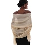 Stola Beige Festlich für Abendkleid Damen Schals Tücher Sommer Dünn Schaltuch Pashmina