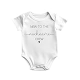 Personalisierter Baby-Body aus 100% Baumwolle, Unisex Baby-Strampler, Geschenk zur Geburt mit Aufschrift 'New to the [Nachname] Crew