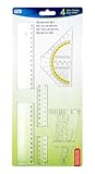 TSI Geometrie-Set 4-tlg., mit Lineal 17 cm + 30 cm, Parabel und Geodreieck 16 cm, transparent, Art. Nr. 46294