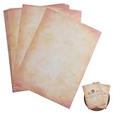 60 Blatt Pergamentpapier Urkundenpapier A4 bedruckbar Kalligraphie Papier Vintage Briefpapier beidseitig 100g - Geeignet für InkJet Laser-Drucker und Kopierer, auch von Hand beschreibba