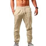 Schnell trocknende Herren Jogginghose Business-Style Leichte Trainingshose Elastischer Bund Bequem Sommer Freizeit Stoffhose Herren Business Casual Beige