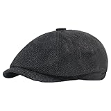 AAED Schiebermütze Herren, Tellermütze Schirmmütze Herren Damen Peaky Fischgräten Tweed Retro Schiebermütze Schlägermütze Gatsby Cap,Peaky Blinders Mütze