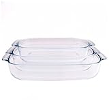 Lacers PurpleLine Auflaufform Glas 3er Set - Ofenfest, Mikrowellengeeignet & Spülmaschinenfest | Nachhaltig, BPA-Frei | Backform, Lasagneform, Auflaufschale | 2000ml, 2700ml, 3800ml
