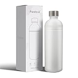 Parateck 18/8 Edelstahlflasche für Sodastream DUO, E-DUO, 1L Kohlensäureflasche, BPA-frei, Sprudelwasserflasche, spülmaschinenfest (Weiß)