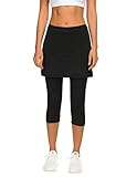 Balancora Wanderrock Damen mit Innenhose 3/4 Sportskort Tennis/Hockey/Golf Sport-Hosen Rock/Skort Mit Taschen und Kopfhöreranschluss