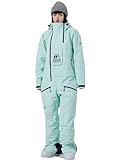 HOUZONIY Einteiler Skioverall Damen Schneeanzug Skioverall Skifahren Skianzüge Overall Jumpsuit Frauen Snowboard Skisuit Outdoor Sport(Grün M)