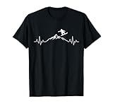 Snowboard Herzschlag Berge Snowboarder EKG Skifahren T-Shirt