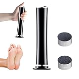 Dermaglide Hornhaut Entferner,Derma Glide Pro Hornhautentfernung, Fuß Hornhautentferner, 2 IN 1 Professionelles FußPflege&Polieren der Nägel mit Sandpaper Pads (Schwarz)