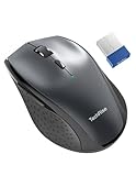 TechRise Kabellose Maus für Laptop, 4800 DPI Optisch, 2.4G Ergonomische Computer Maus, 30 Monate Batterie, 6 Tasten Kabellose Maus, Tragbare Optische USB Maus für PC Windows Mac Chromebook (Grau)